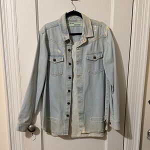 Off-White Distressed Blue Denim Jacket
